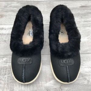 UGG Black Faux-Fur Lined Kids Slip-On Sneakers